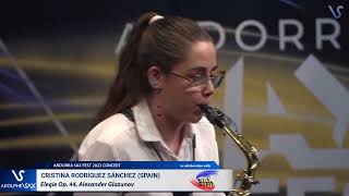 ANDORRA SAX FEST 2023: Cristina Rodriguez Sanchez (Spain) plays Elegie Op. 44, Alexander Glazunov