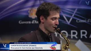 ANDORRA SAX FEST 2023: Corentin Bogunovic (France) plays Three pieces for Clarinet, Igor Stravinsky