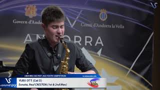 ANDORRA SAX FEST 2023: Yurii Ott plays Sonata, Paul CRESTON (1st -2nd)