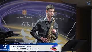 ANDORRA SAX FEST 2023: Lypchuk Maksim plays Sonata, Paul CRESTON (1st -2nd)