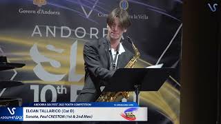 ANDORRA SAX FEST 2023: Eloan Tallarico plays Sonata, Paul CRESTON (1st -2nd)