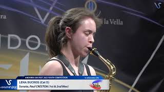 ANDORRA SAX FEST 2023: Lena Ducros plays Sonata, Paul CRESTON (1st -2nd)