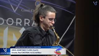 ANDORRA SAX FEST 2023: Oriol Martinez Floro plays Sonata, Paul CRESTON (1st -2nd)