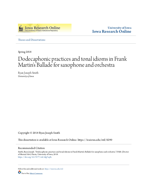 Dodecaphonic practices and tonal idioms in Frank Martins Ballade
